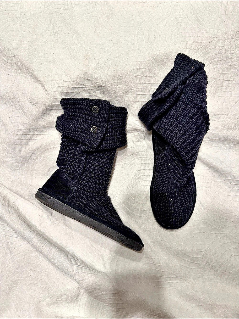 Bearpaw Suburb Crochet Boot Black Knit Boots